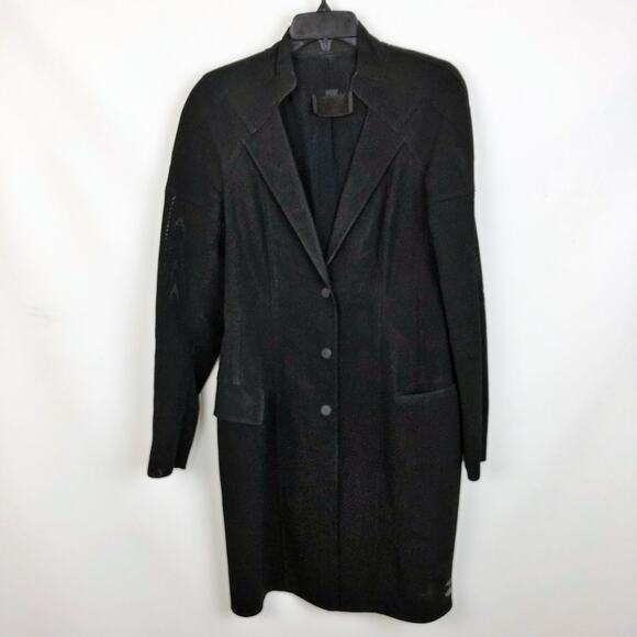 Alexander Wang Womens Jacket 8 Mesh Sleeves Midlength Three Button Coat FLAW - Picture 1 of 10